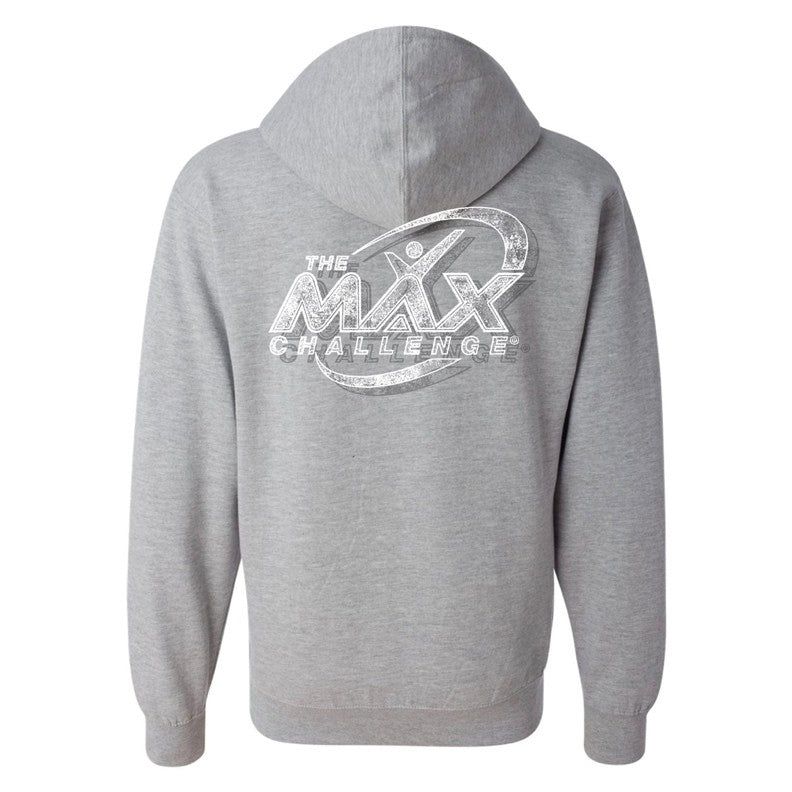 Unisex MAX Grey Fleece Full-Zip Hoodie (Grey Heather)