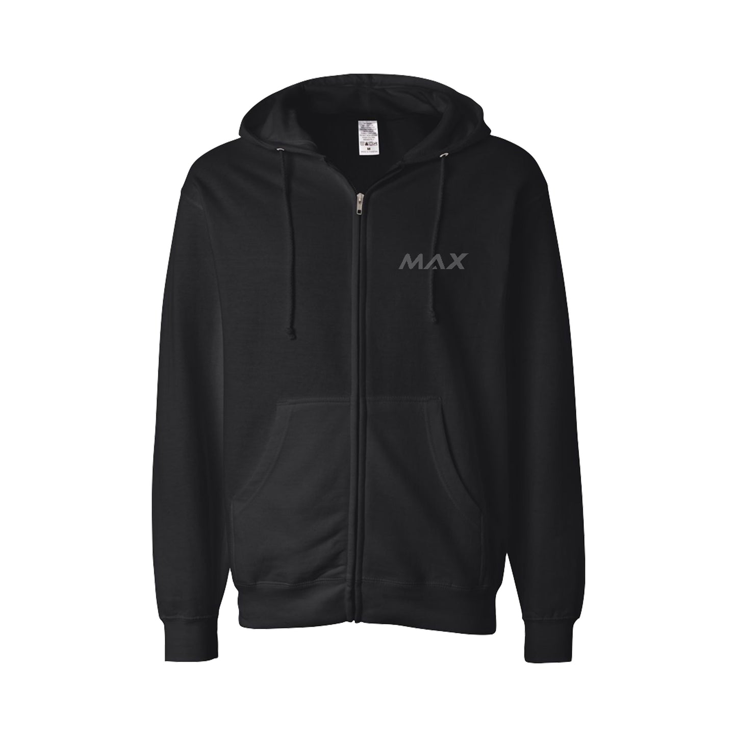 Max Tonal Zip Hooded Sweatshirt - Black