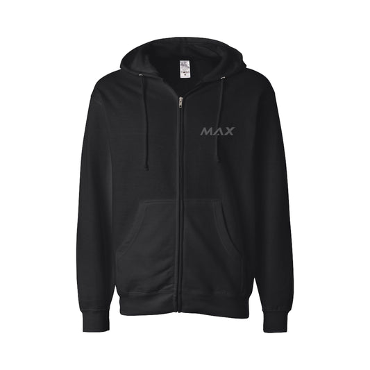 Max Tonal Zip Hooded Sweatshirt - Black