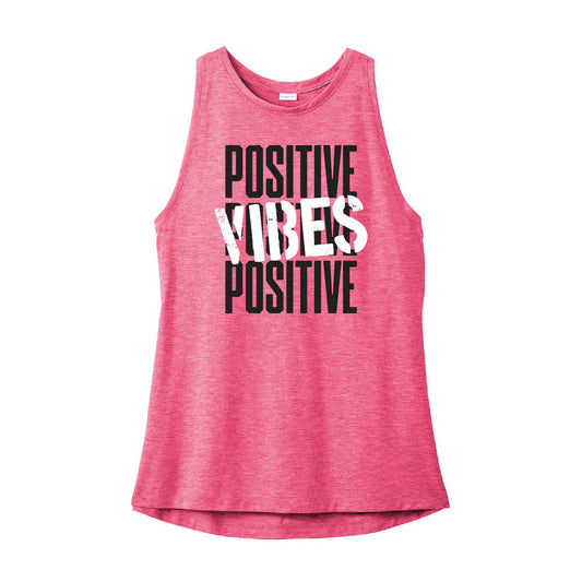 Women's Positive Vibes Tank - Pink Raspberry